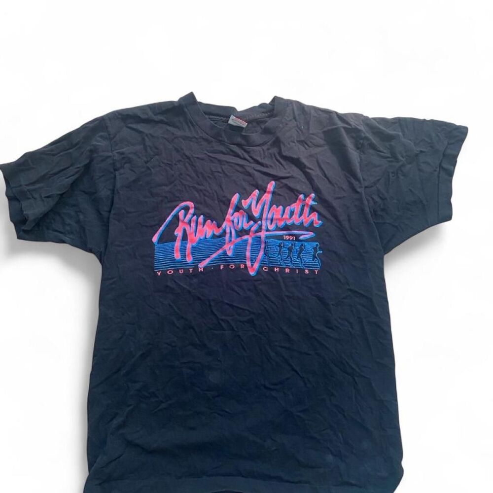 Fruit-of-the-loom Men's Black and Navy T-shirt